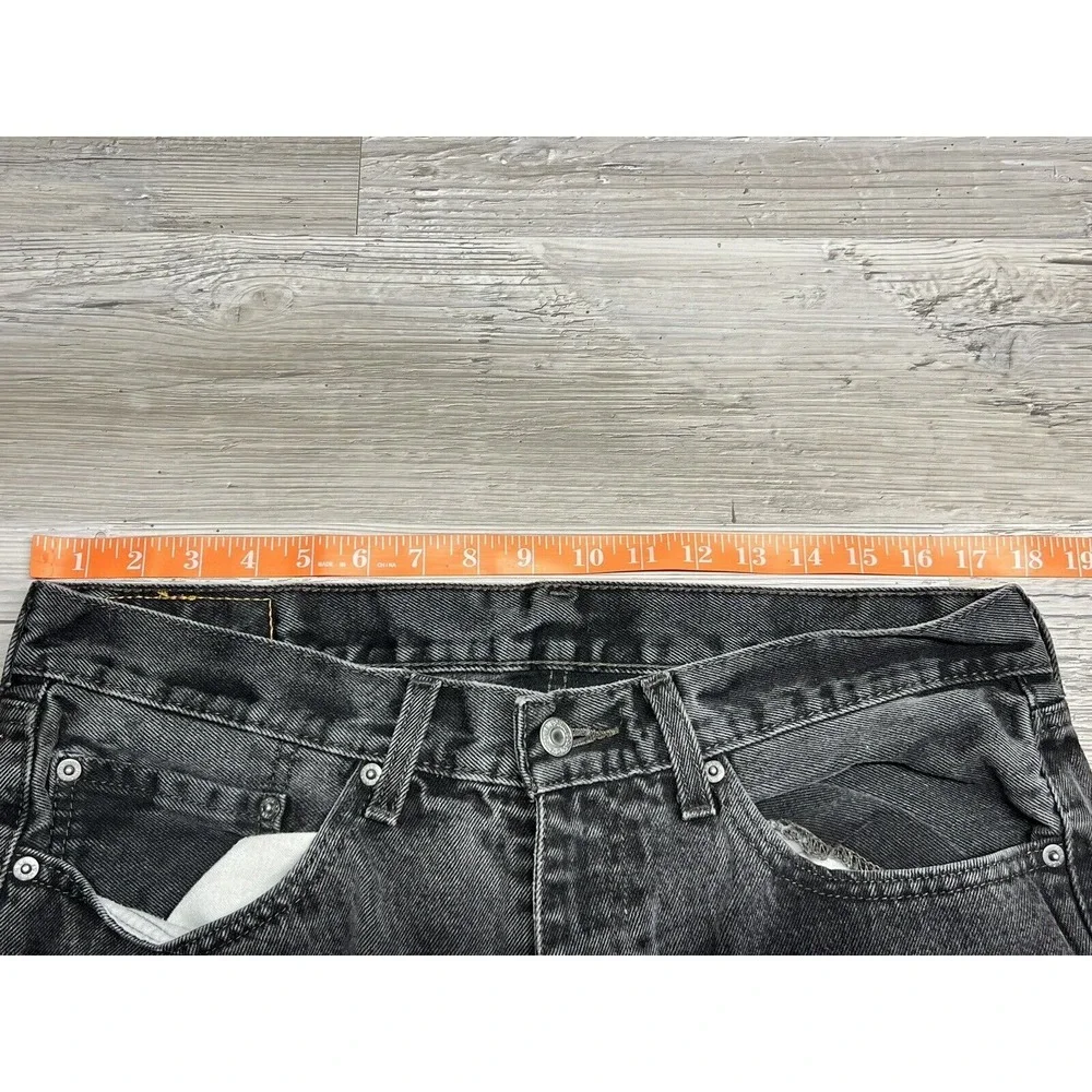 Levi's 505 Jeans Mens‎ Size 36x34 Regular Relaxed Black Denim Pants Faded